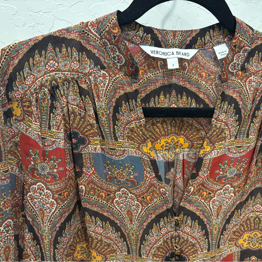 Veronica Beard Esmeralda Silk Blouse - Picture 4 of 5